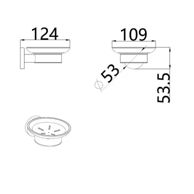 Набор аксессуаров для ванной комнаты AQUAME Trento AQM7221CR 5 в 1, хром 9