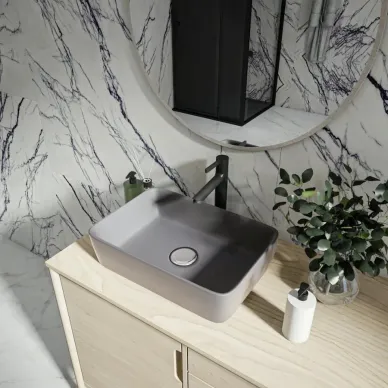 Раковина накладная Teymi Helmi T50292 48x37, графит матовый 5