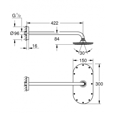 Верхний душ Grohe Rainshower Cosmopolitan (26170000) (300 мм) 1
