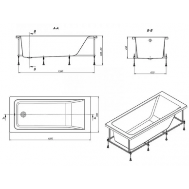 Акриловая ванна Roca Easy (ZRU9302904) (150x70) 3
