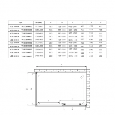 Душевой уголок Vincea Soft (VSR-3SO9011CL) 110х90х195 см, профиль хром/стекло прозрачное 6