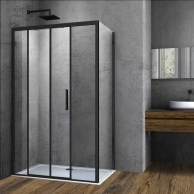 Душевой уголок Vincea Soft (VSR-3SO9012CLB) 120х90х195 см, профиль черный/стекло прозрачное 4