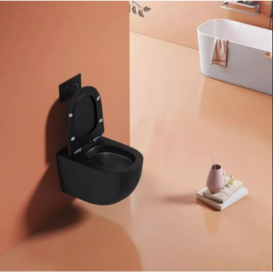 Унитаз подвесной Cerutti SPA Oglio Aria MB (CT9239) безободковый, микролифт, чёрный матовый 8