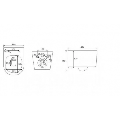 Инсталляция Berges Novum 525 + VENTAS Rimless + кнопка О2 (матовый хром) в комплекте с унитазом (белый), безободковый, с сидением микролифт 7