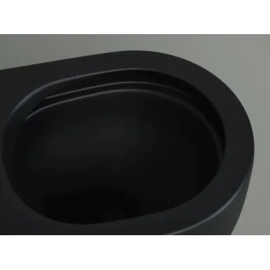 Унитаз приставной Ceramicanova Metropol Rimless (CN4004MB) с сиденьем микролифт, чёрный матовый 7