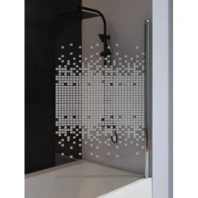 Шторка для ванны Teymi Solli (T00203) 85х140, прозрачное с мозаикой 10