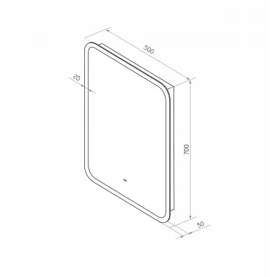 Зеркало Art&Max Messina AM-Mes-500-700-DS-F 50x70 см с LED подсветкой 6