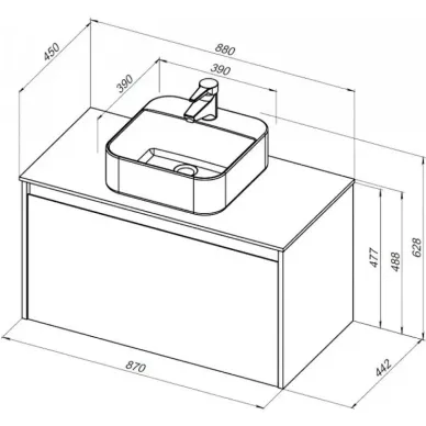 Тумба для ванной Aquanet Nova Lite 249517 90 см, дуб рустикальный 5