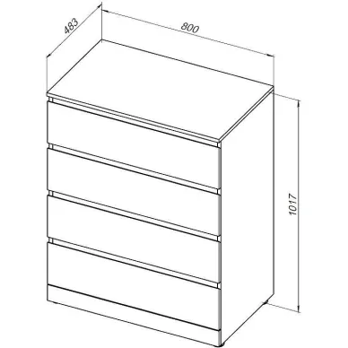 Комод Aquanet  Сканди 302541 80 см, дуб эдгрейн 6