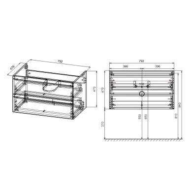 Тумба для ванной Vincea Luka VMC-2L800CO 80x48 см, подвесная, C.Oak 6