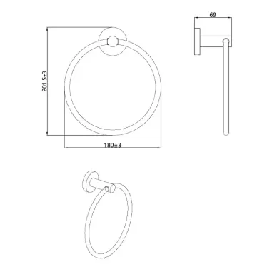 Набор аксессуаров для ванной комнаты AQUAME Trento AQM7221MB 5 в 1, черный 8