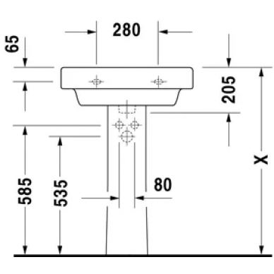 Раковина Duravit Happy D (041760) (60 см) с пьедесталом 2