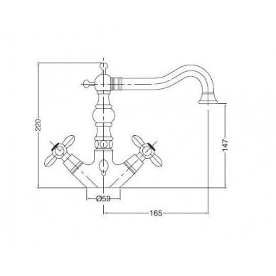 Смеситель для раковины Bugnatese Princeton Plus (8034CR) (хром) 1