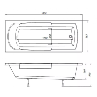 Акриловая ванна Aquanet Extra (170x70) без гидромассажа 5