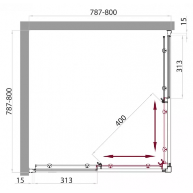 Душевая кабина BelBagno Uno CAB A2 (80x80) (прозрачное стекло) 7