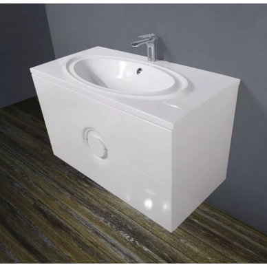 Тумба для ванной Belbagno Onda 100 (Bianco Lucido) 1