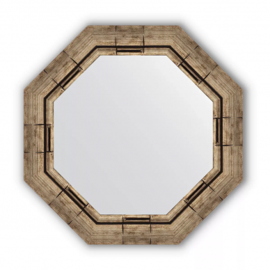 Зеркало Evoform Octagon (BY 3667) в багетной раме, серебряный бамбук (54х54 см) 0