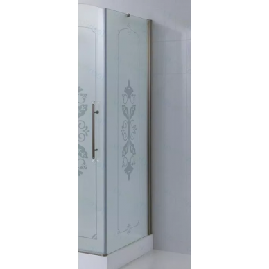Боковая стенка Cezares Giubileo (GIUBILEO-100-FIX-CP-Br-R) 100x195 см, правая, стекло прозрачное с узором/бронза 0