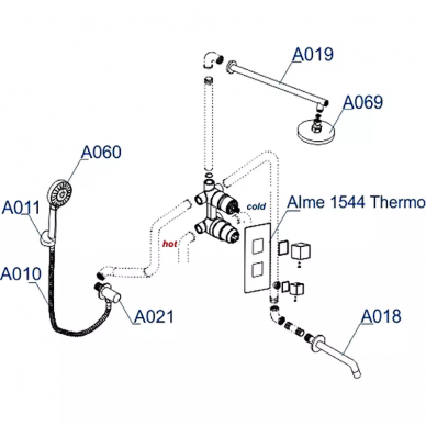 Душевая система Wasserkraft Alme (A171519 Thermo) с термостатом, хром 7