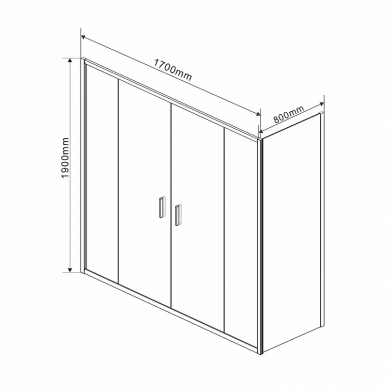 Душевой уголок Vincea Garda (VSR-1G28017CH) 170x80 см, профиль хром/стекло шиншилла 9