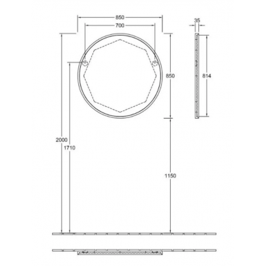 Зеркало Villeroy & Boch Antheus (B30500PV) (85 см) массив дерева, цвет американский орех 7