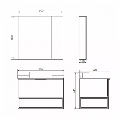 Тумба для ванной Comforty Порто 90 (90.5x64.5x52 см), дуб темно-коричневый 6