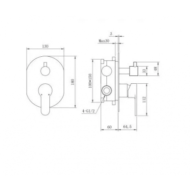 Душевая система Berges Ventas 3R (073008) с изливом, матовый чёрный 8