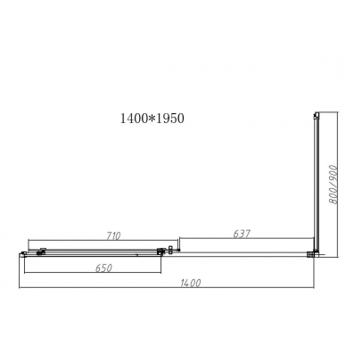 Душевой уголок Vincea Slim-N (VSR-4SN9014CLB) 140х90х195 см, профиль черный/стекло прозрачное 5