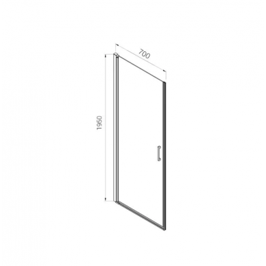 Душевая дверь Vincea Alpha (VDP-3AL700CLGM) 70x195 см, профиль вороненая сталь/стекло прозрачное 5