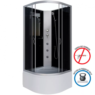 Душевая кабина Niagara Classic NG-2509-14BKG (1000х1000х2000) с гидромассажем 7