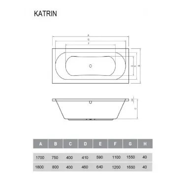 Акриловая ванна Relisan Katrin (Гл000026033) 180х80 7