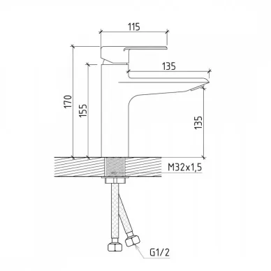 Смеситель для раковины Teymi Kati (T10219) чёрный 5