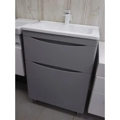 Тумба для ванной Style Line Бергамо Мини СС-00002309 60 см напольная, антискрейтч серый 6