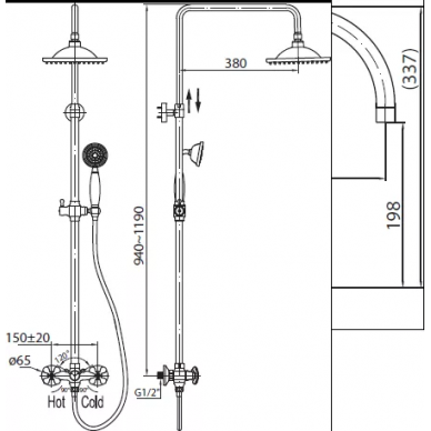 Душевая система BelBagno Slip (SLI-DOC-CRM/Foglio) 1