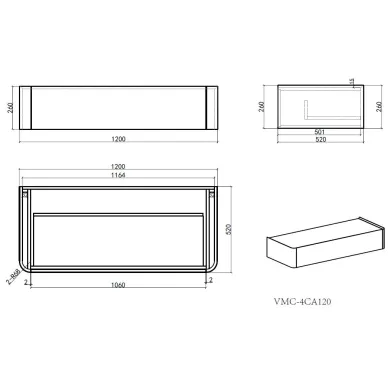 Тумба для ванной Vincea Caprise VMC-4CA120MLG 120x52 см, подвесная, светло-серая матовая 5