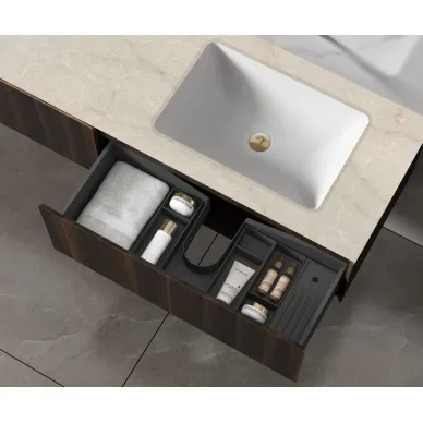 Тумба для ванной Vincea Luxe VMC-4LX140WN 139x52 см, подвесная, натуральный орех 8
