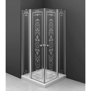 Душевой уголок Cezares Royal Palace AH2 (100x120) прозрачное стекло с матовым узором (хром) 0