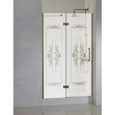 Душевая дверь Cezares Magic B12 Royal Palace (120 см) (левая) матовое стекло с прозрачным узором (бронза) 0