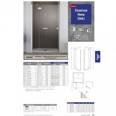 Душевая дверь Radaway Essenza (385012-01-01L) (80 см) (L) 7