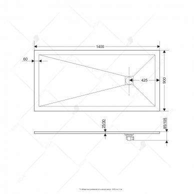Поддон для душа RGW STone Tray ST-149G (14152914-02) (90-140) (прямоугольный) 1