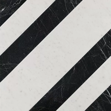 fNK6 Roma Diamond Righe Carrara Nero Reale Inserto 60x60 0