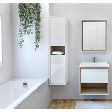 Тумба для ванной Cersanit Louna (SP-SZ-LOU-CO60/Wh) белый глянец/дуб Эврика, 60 см 6