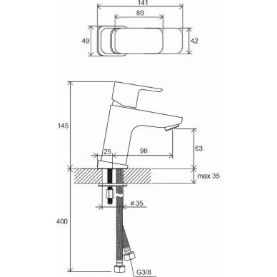 Смеситель для раковины Ravak 10° Free black-TD F 012.20 (X070148) черный матовый 5