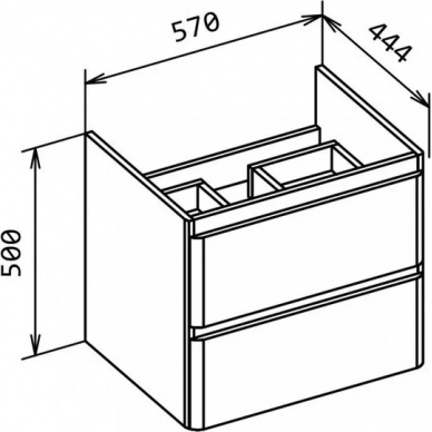 Тумба для ванной Belbagno Albano-Cer (ALBANO-CER-600-2C-SO-PS) 60 см 1