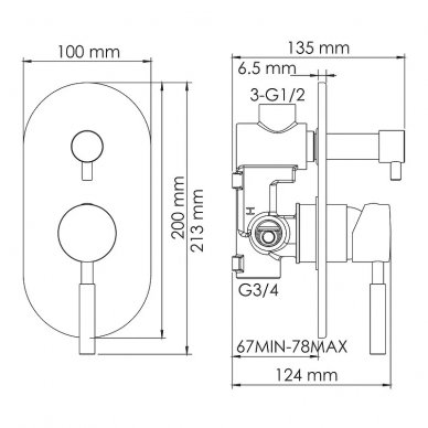 Душевая система Wasserkraft Main (A14129) хром 6