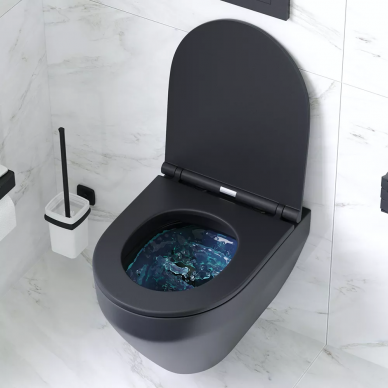Чаша подвесного унитаза Am.Pm Spirit V2.0 FlashClean (C701700MBSC) безободковый, с микролифтом (черный матовый) 5