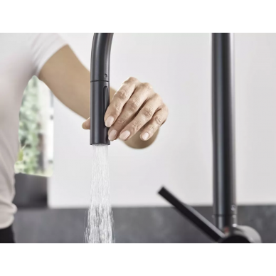 Смеситель для кухни Hansgrohe Talis M54 (72800670) (с вытяжным изливом) чёрный матовый 6