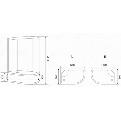 Душевая кабина Parly Classic Эконом (EC1221R) (120х80) правая 5