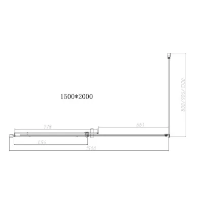 Душевой уголок Vincea Dice (VSR-4D1015CLB) 150х100х200 см, профиль чёрный/стекло прозрачное 3