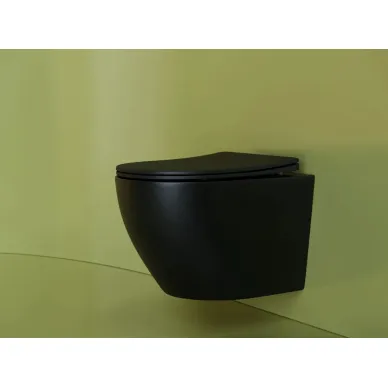 Унитаз подвесной Ceramicanova Uno Rimless CN11001MB, чёрный матовый, с сиденьем микролифт 6